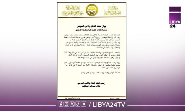 لجنة الدفاع والأمن القومي بالنواب