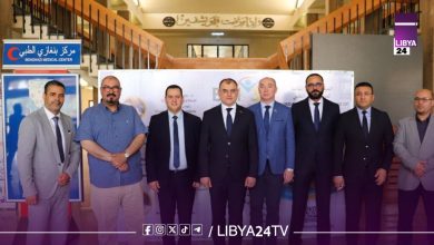 الوفد البيلاروسي فى مركز بنغازي الطبي