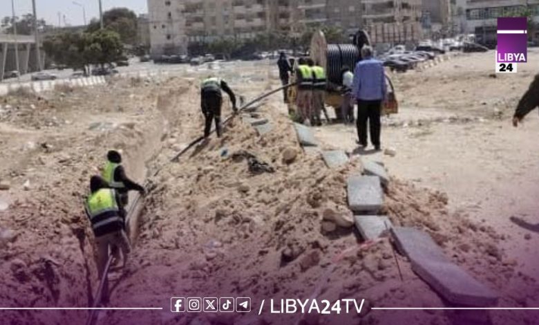 مراحل متقدمة لمشروع ربط محطات الكيش ووسط بنغازي والنهر الصناعي