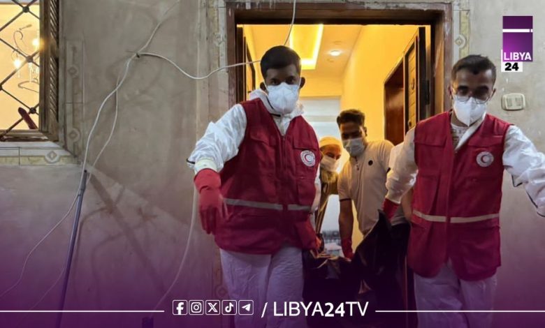 الهلال الأحمر ينتشل جثتين في منطقة وادي الربيع بطرابلس
