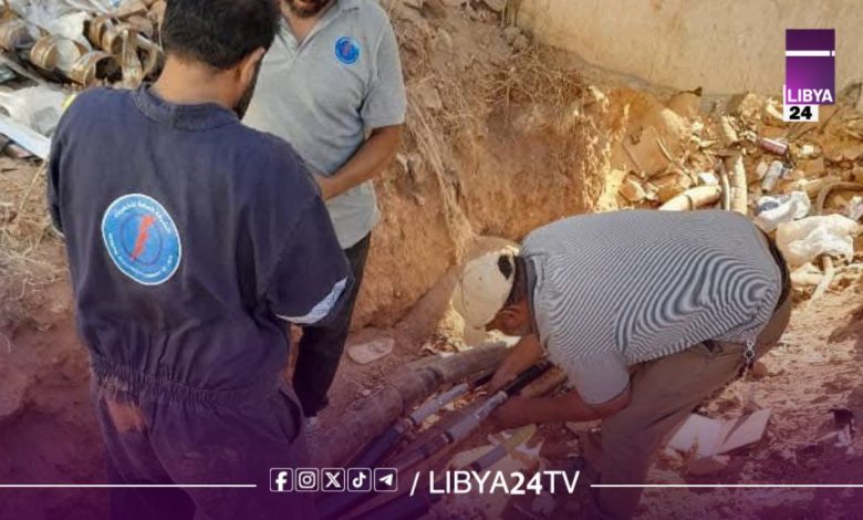 عودة الكهرباء لمنطقة حي السلام وشبنة ببنغازي