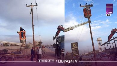 انقطاع التيار عن القوارشة بسبب اصطدام مركبة ببرج كهربائي