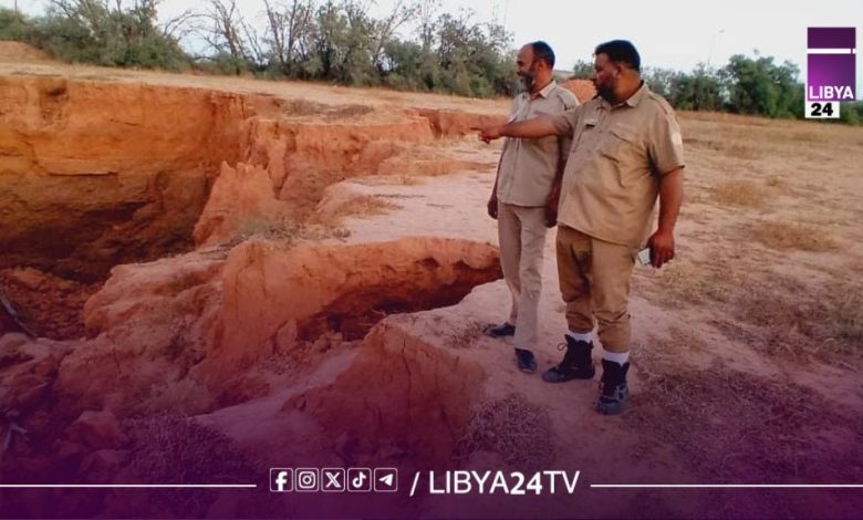 الشرطة الزراعية ترصد تشققات وانجرافات أرضية خطيرة بالهيرة