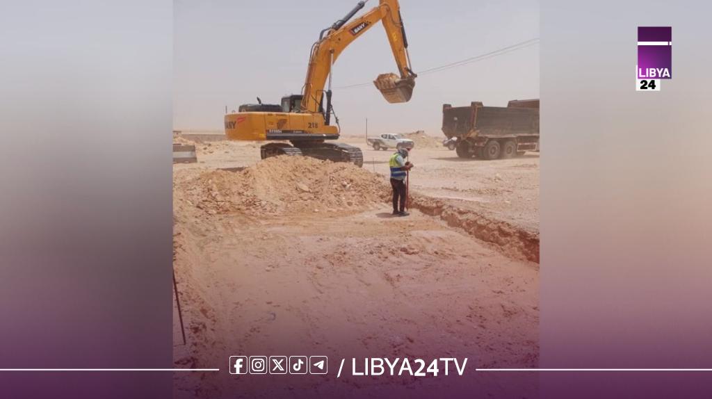 بدء تنفيذ مشروع لحماية أنابيب النهر الصناعي عند تقاطع الطريق الدولي قرب سرت